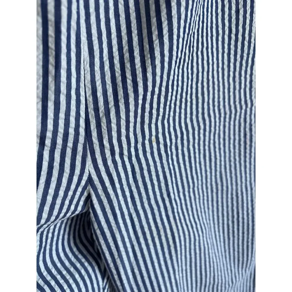 J.Crew Blue Stripe Cotton Strapless Jumpsuit S